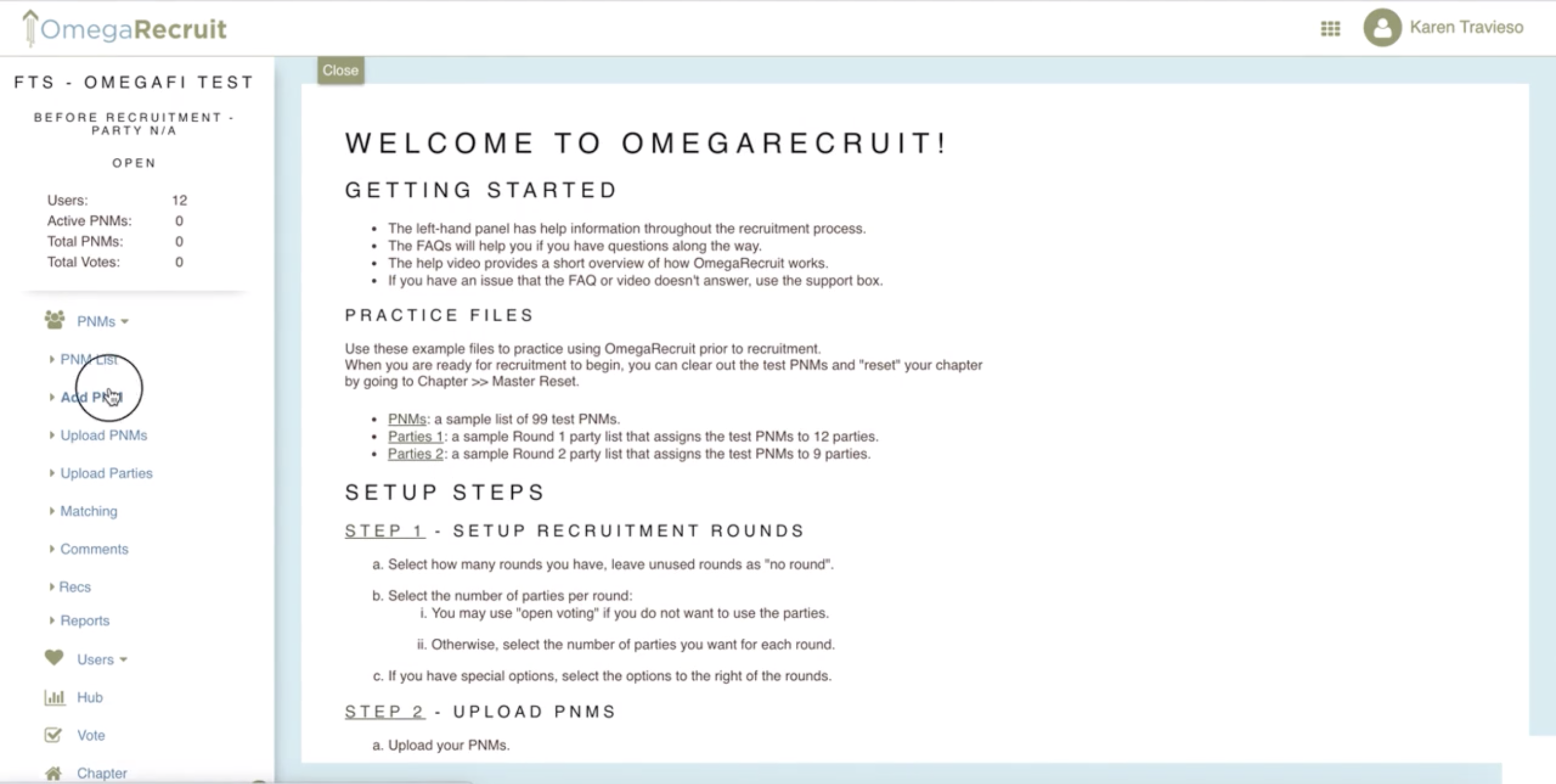 How to add a PNM – OmegaRecruit
